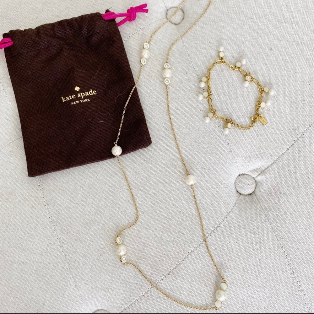 Kate Spade Pearl Necklace + Bracelet Set - Picture 3 of 3